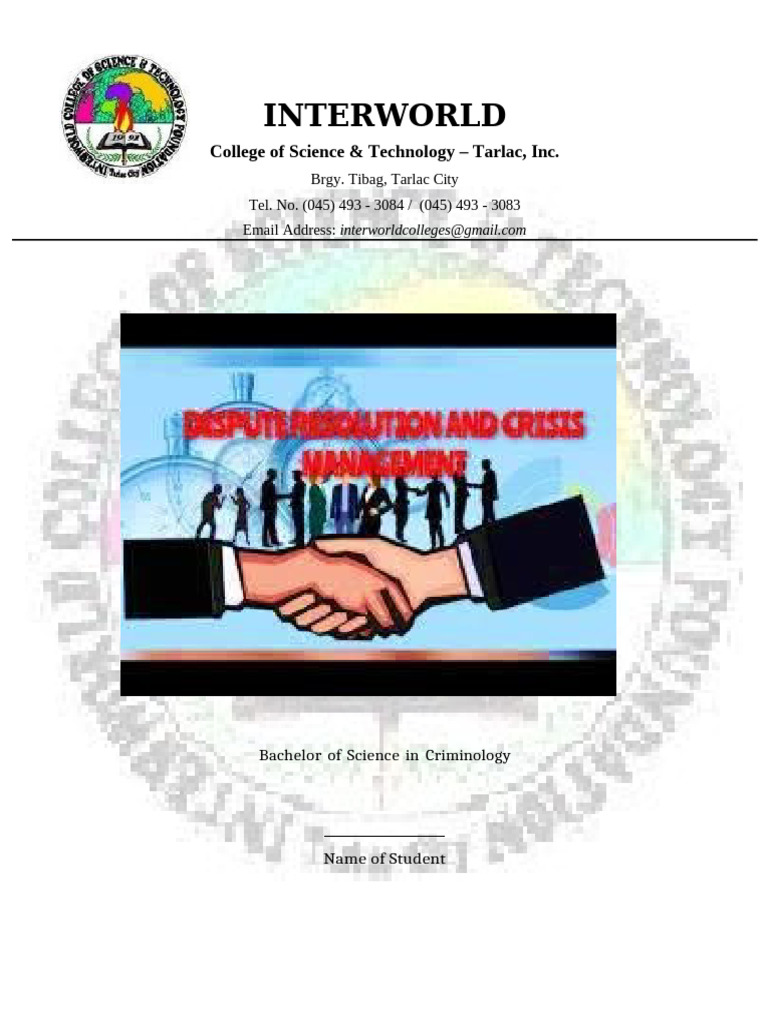 INTERWORLD Dispute Resolution Crisis Management | PDF | Mediation ...