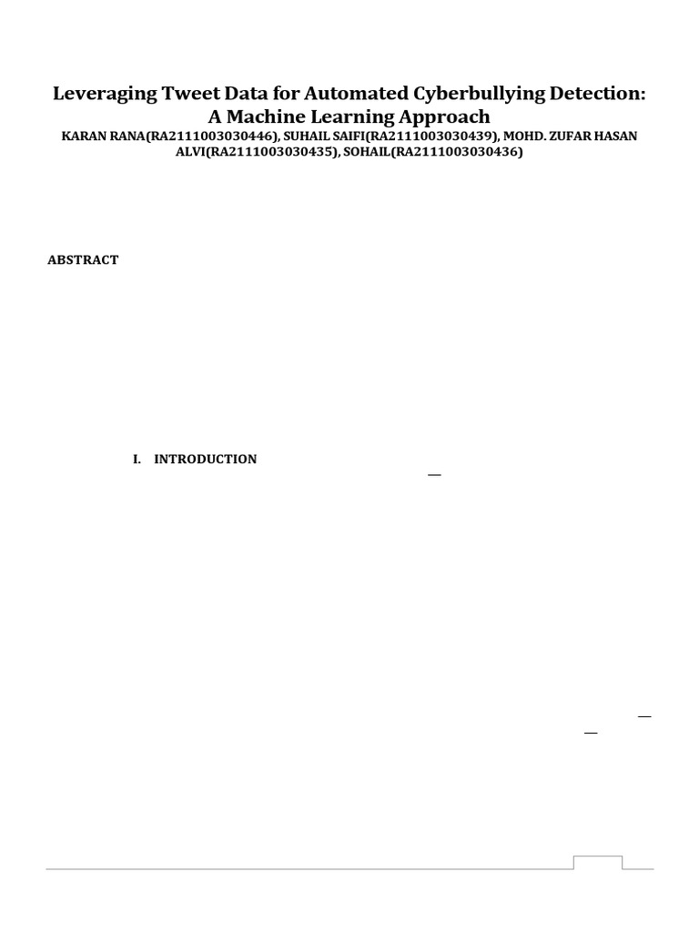 Automated Cyberbullying Detection Using Tweets | PDF | Support Vector ...