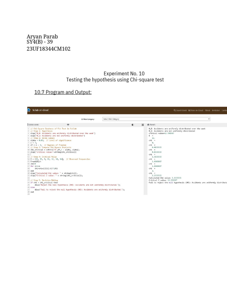 Experiment No 10 LATS - 39 | PDF