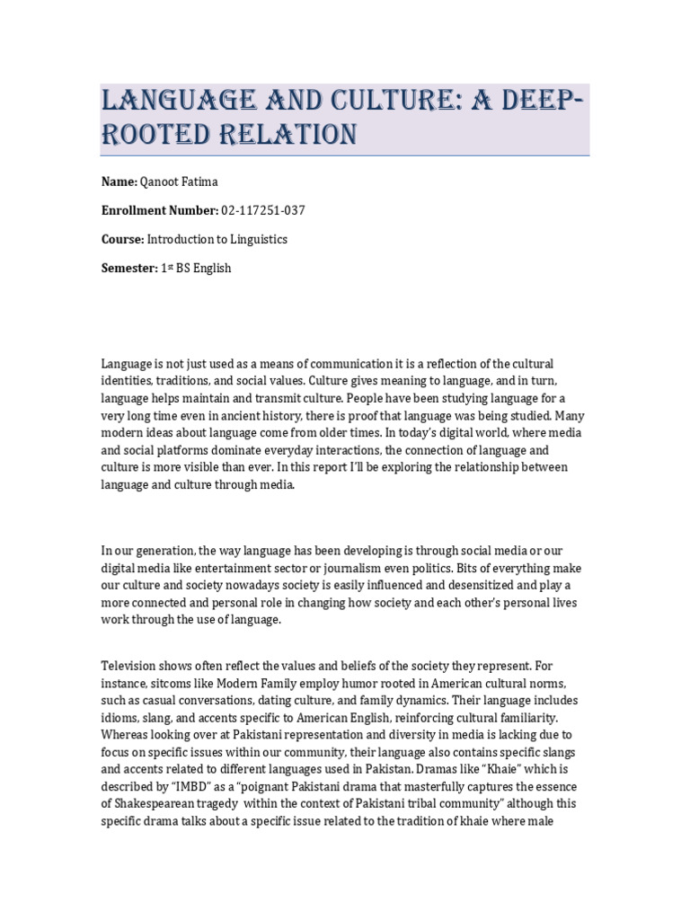 Language and Culture | PDF | Hashtag | Pakistan