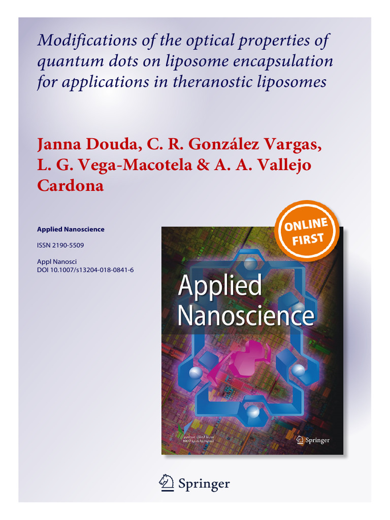 Modifications of The Optical Properties of Quantum Dots On Liposome ...