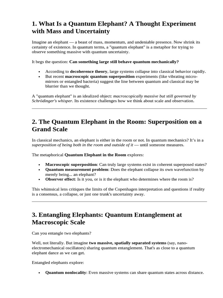 Quantum Elephant | PDF | Quantum Mechanics | Quantum Entanglement