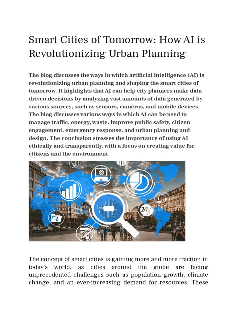 Smart Cities of Tomorrow - How AI Is Revolutionizing Urban Planning ...