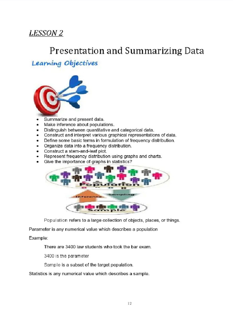 Lesson 2 Presentation and Summarizing Data | PDF
