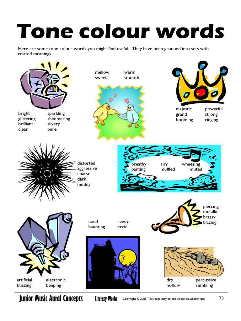 Tone Colour Descriptive Words | PDF