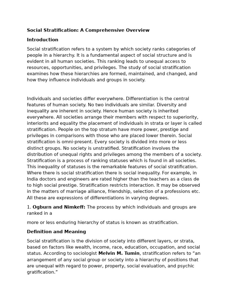 Understanding Social Stratification | PDF | Social Stratification | Caste