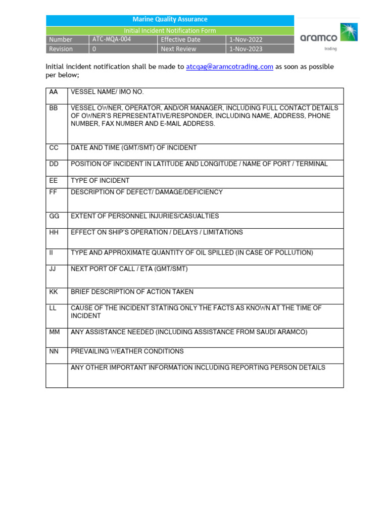 ATC Incident Notification Guidelines | PDF