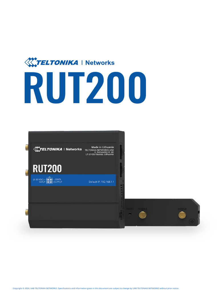 Teltonika RUT200 Datasheet Overview | PDF | Port (Computer Networking ...