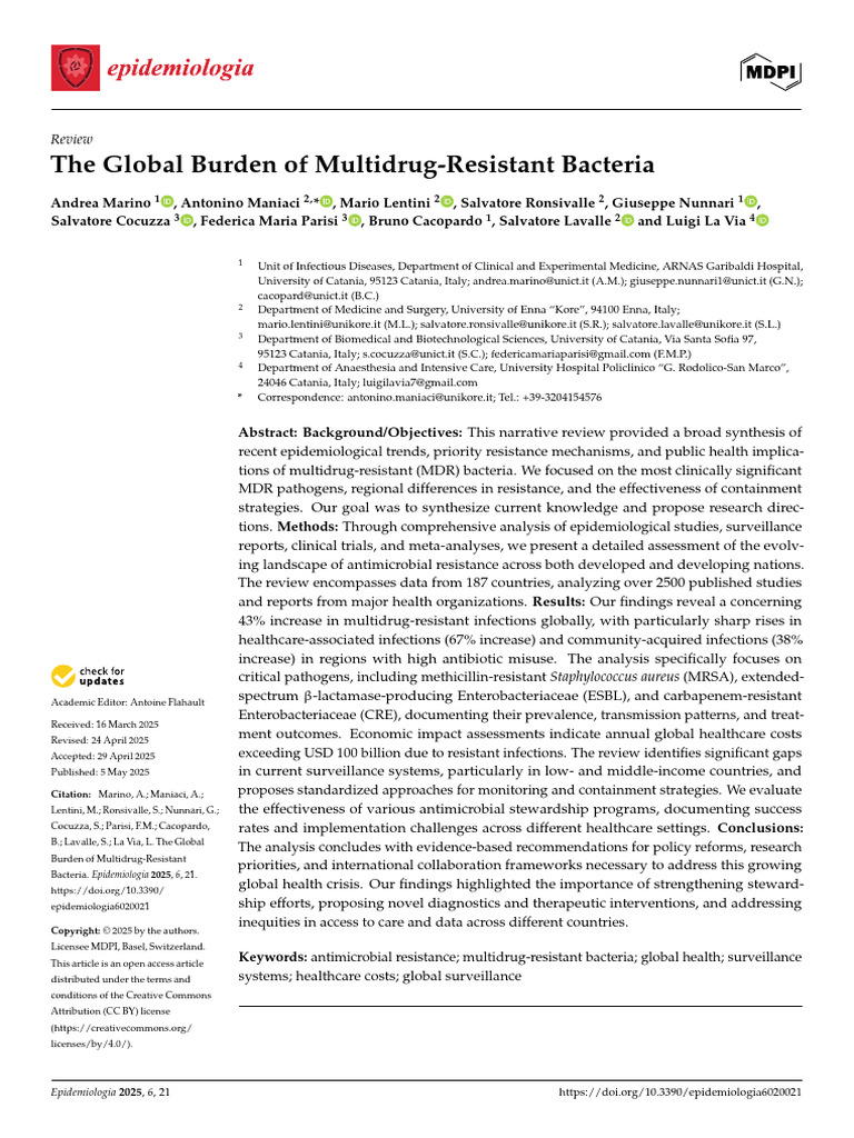 2025 - The Global Burden of Multidrug-Resistant Bacteria | PDF ...