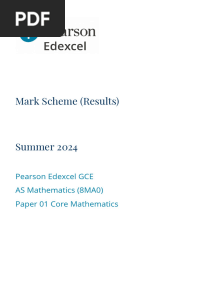 2406 8MA0 01 as Pure Mathematics June 2024 Mark Scheme PDF