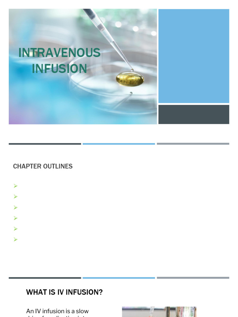 IV Infusion | PDF | Pharmacokinetics | Intravenous Therapy