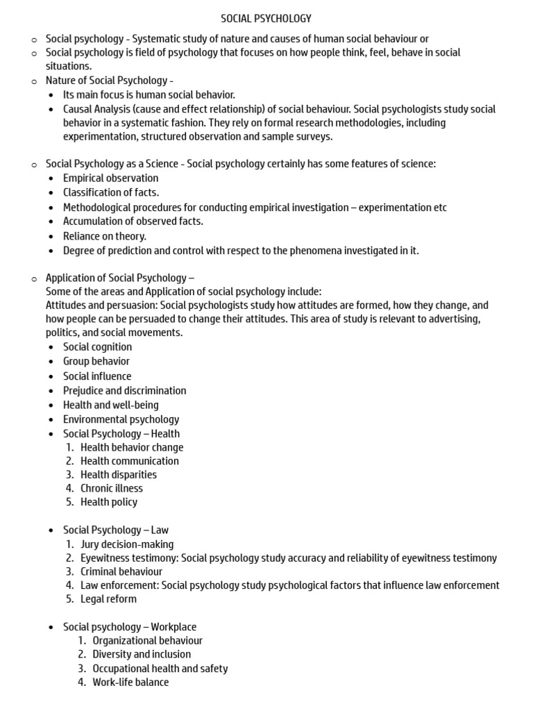Overview of Social Psychology Principles | PDF | Social Psychology ...