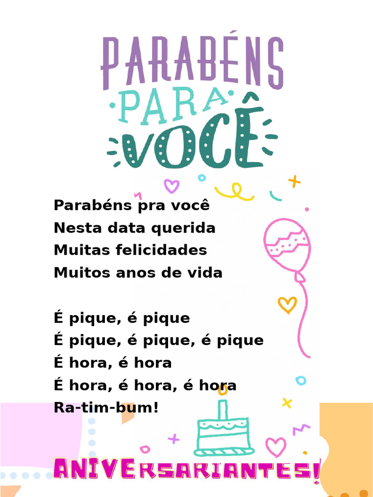 Letra de Parabéns pra Você | PDF