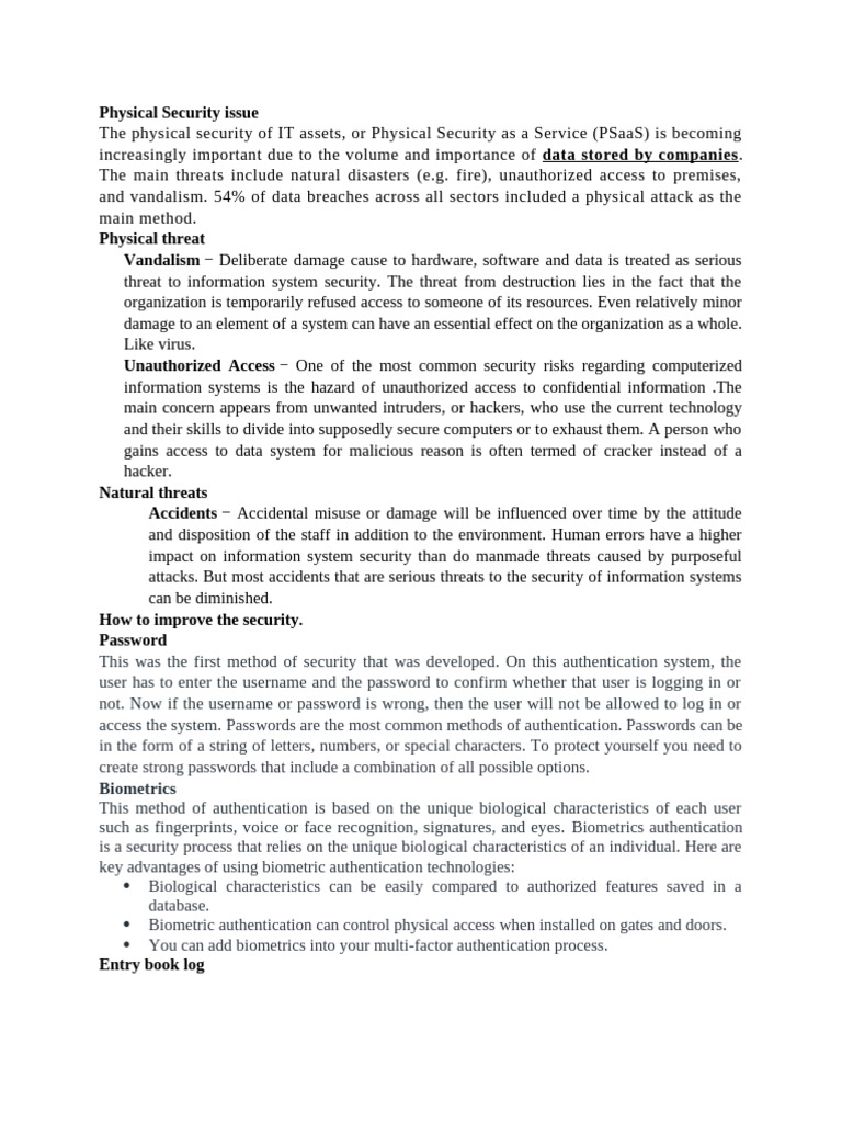 7-Physical Security Issue | PDF | Surveillance | Security