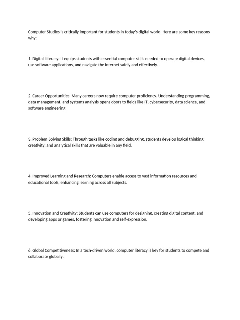 Essential Computer Skills for Students | PDF