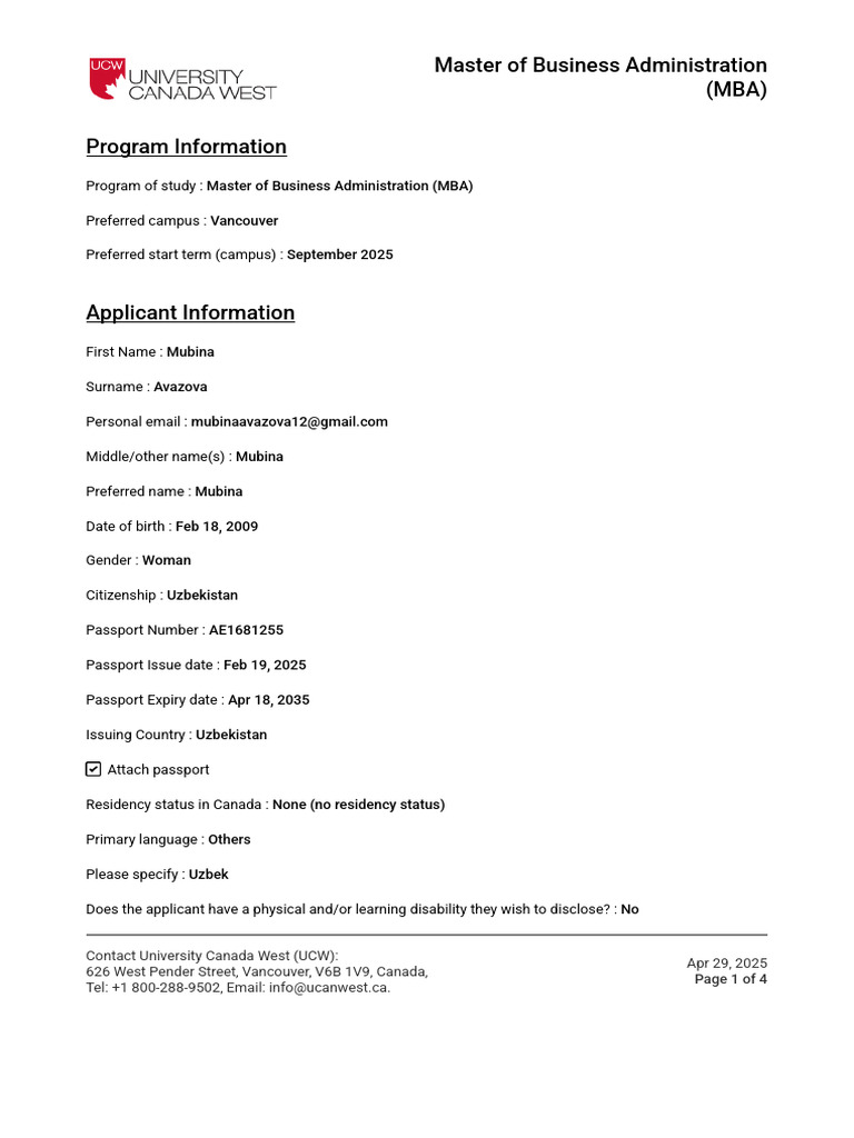 Master of Business Administration (MBA) | PDF | Master Of Business ...