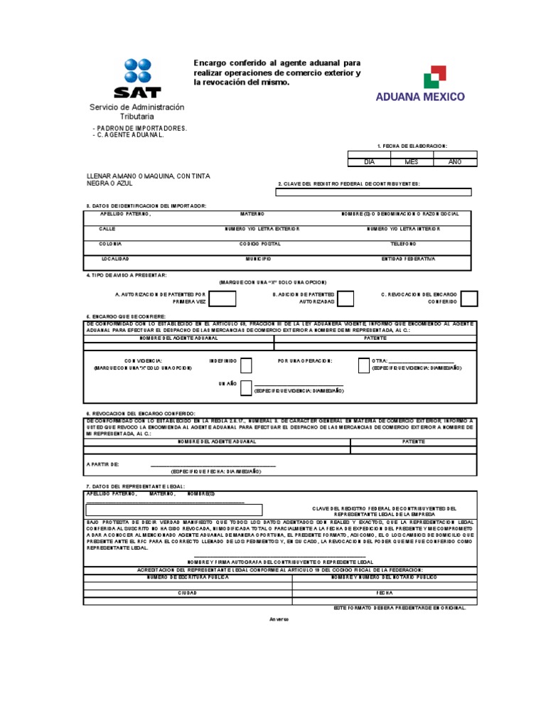 Formato Carta Patentar Gobierno