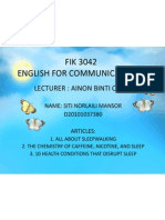 FIK 3042 English For Communication 2: Lecturer: Ainon Binti Omar