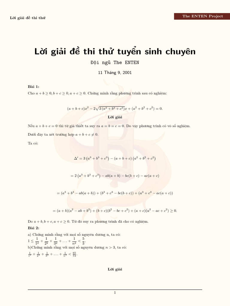 ENTEN Lời giải | PDF