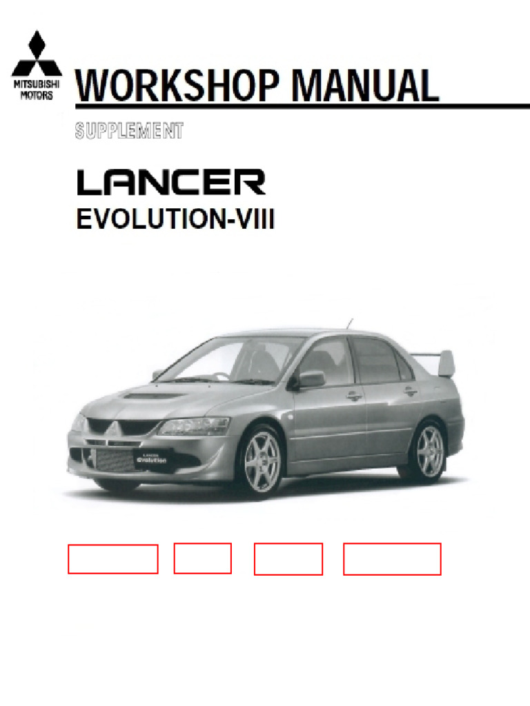 Lancer Evolution VIII MR Manual Overview | PDF | Engines