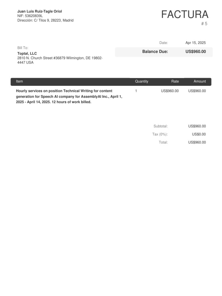 Invoice 5 | PDF