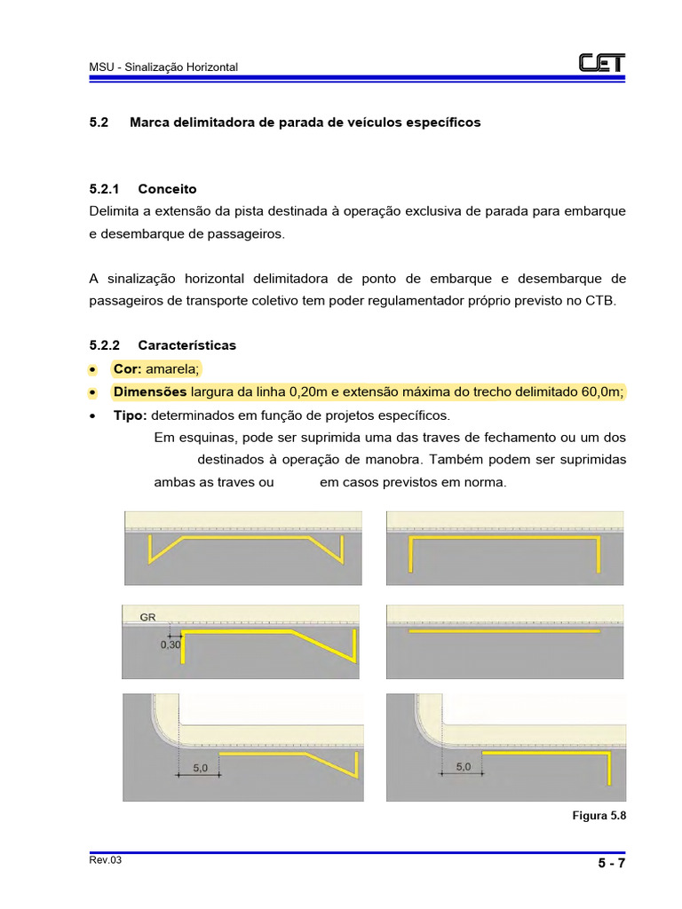 Sinalização para Embarque e Desembarque | PDF | Estacionamento ...
