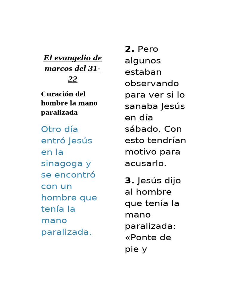El Evangelio de Marcos Del 3 | PDF | Jesús | Doce apóstoles