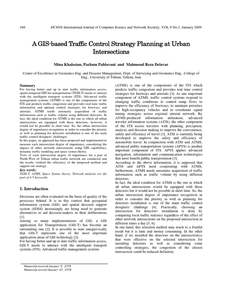 GIS-Based Traffic Control Strategy | PDF | Geographic Information ...