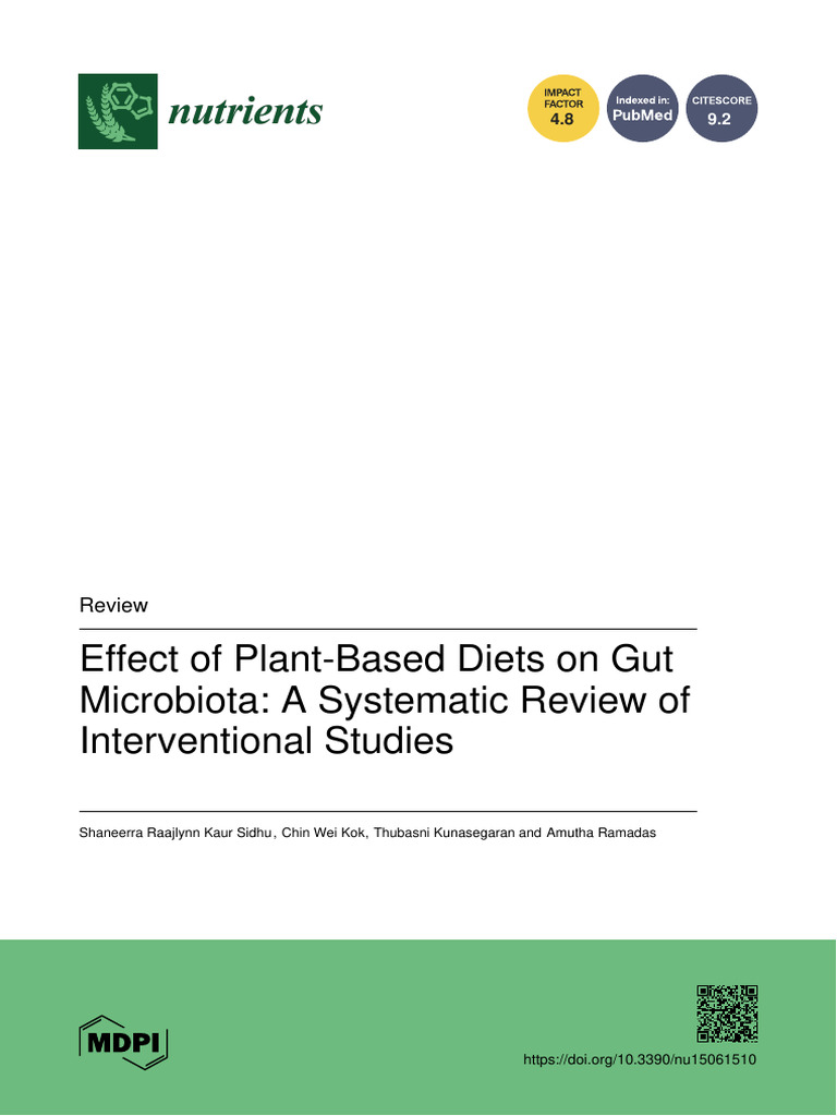 Effect of Plant Diets On Gut Microbiota | PDF | Fat | Cardiovascular ...