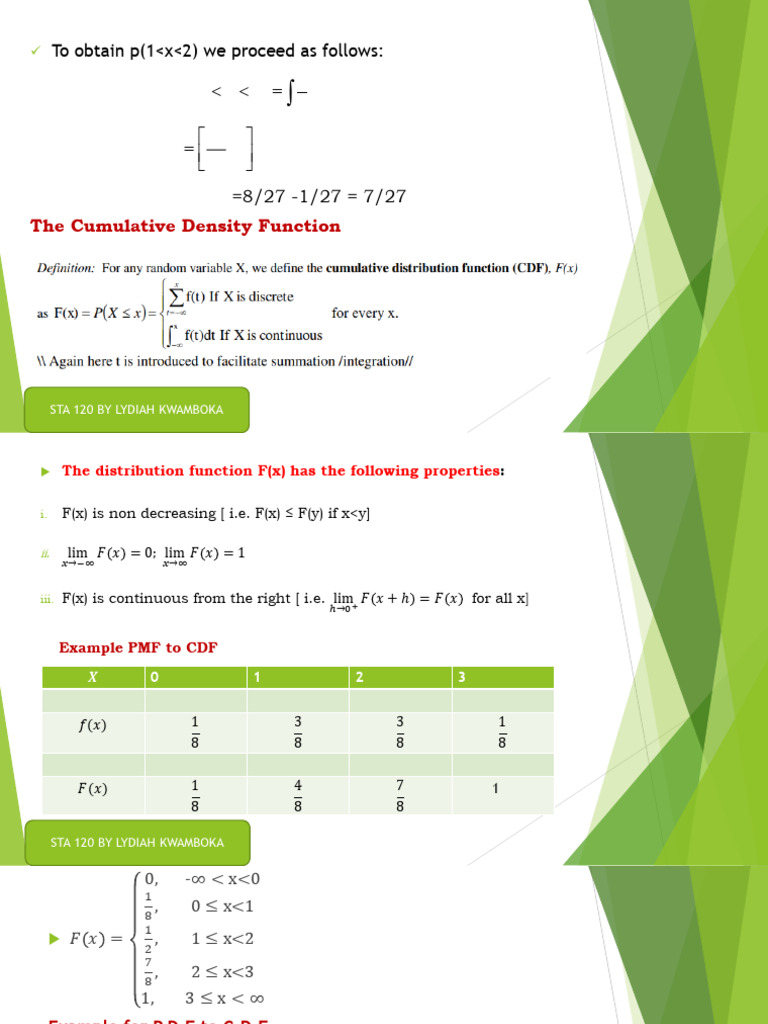 Understanding CDF and PDF Calculations | PDF