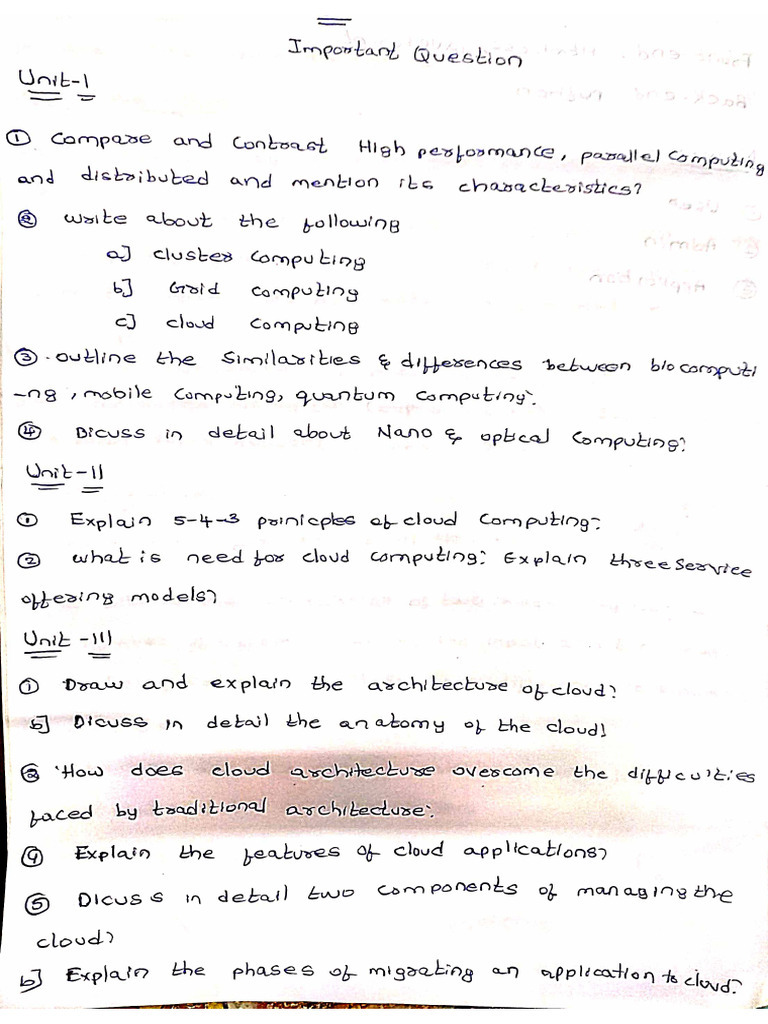CC Important Questions | PDF