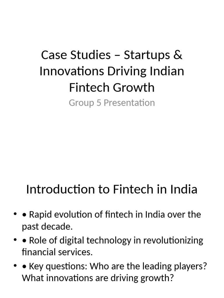Fintech Case Study Presentation Pdf