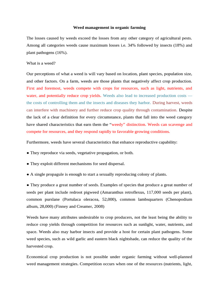 Organic Weed Management Strategies | PDF | Weed | Crop Rotation