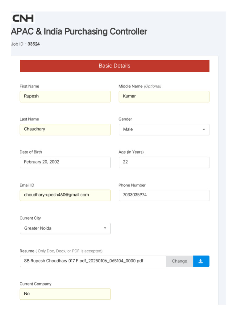 APAC India Purchasing Controller Resume | PDF
