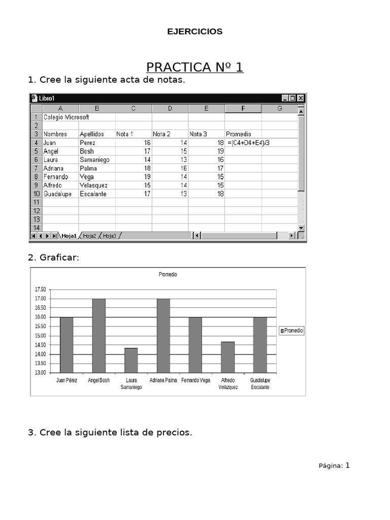 Ejercicios de Excel | PDF | Microsoft Excel