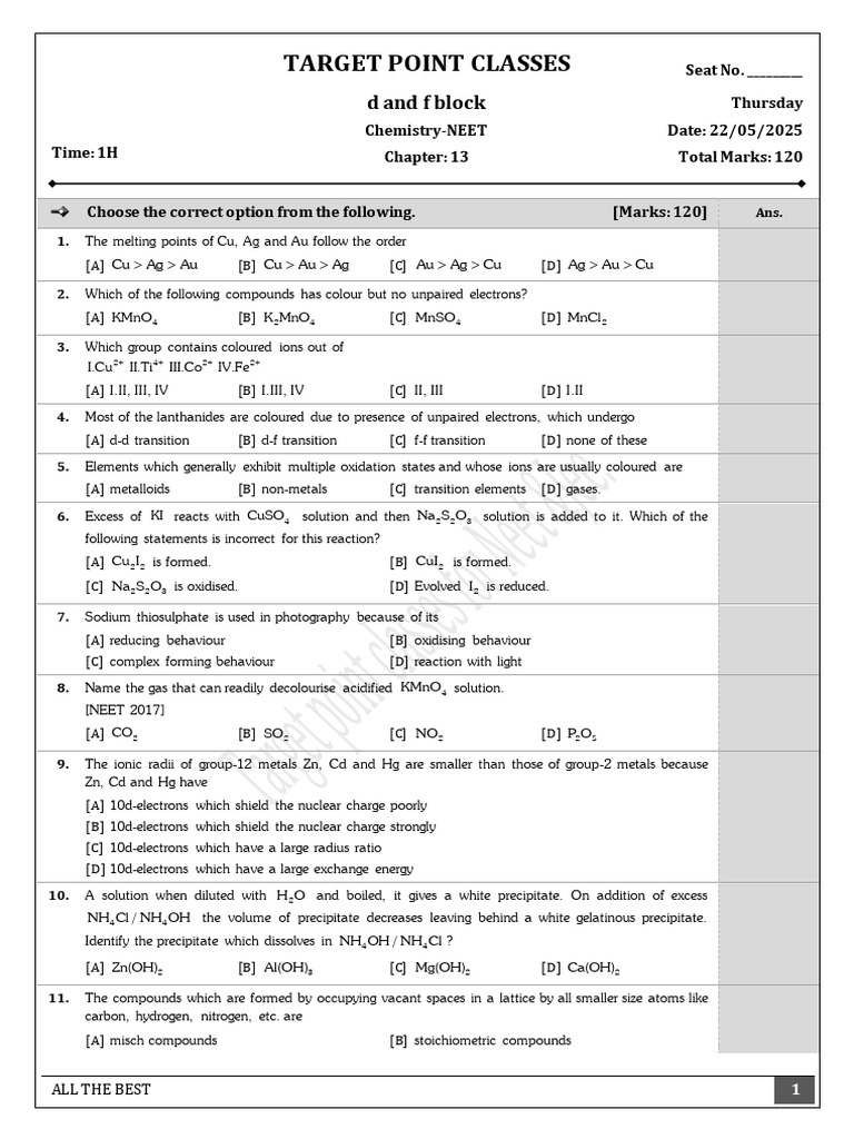 DPP CH 13 DT 22 05 2025 522202543615121 | PDF | Chemical Substances | Atoms