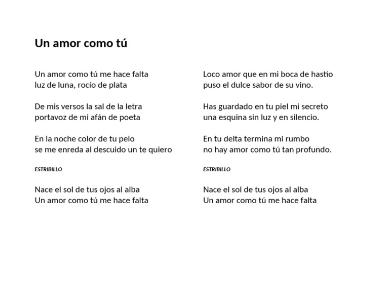 Amor Como Tú | PDF
