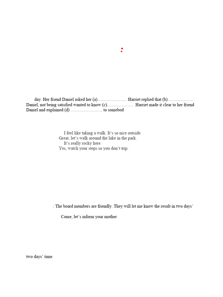 Reported speech sentence transformation pdf