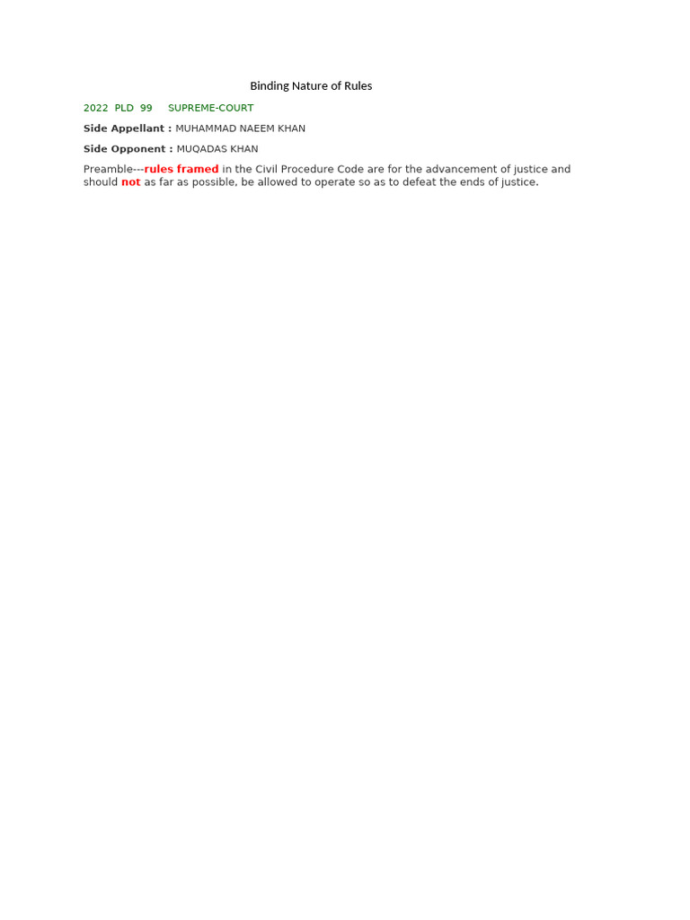 Binding Nature of Rules | PDF