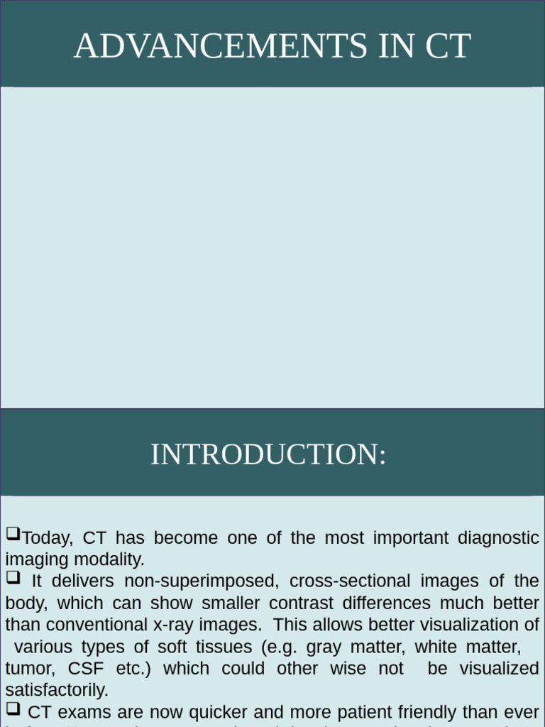Advancements in CT Imaging Technology | PDF | Ct Scan | X Ray
