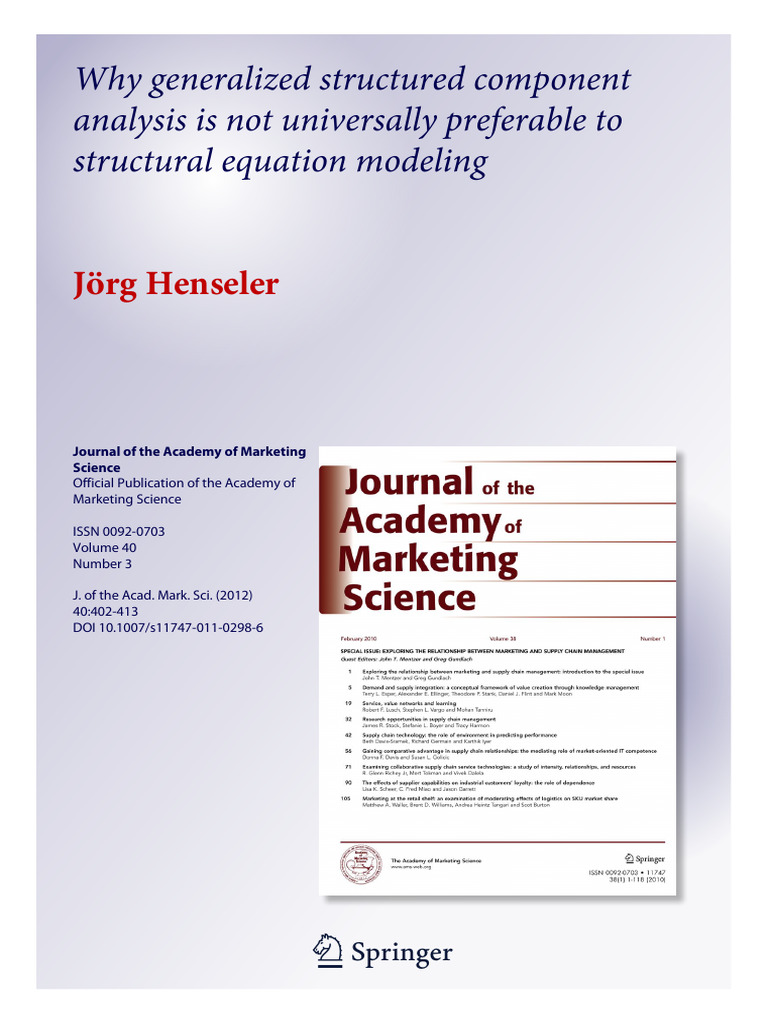 GSCA vs SEM: A Critical Analysis | PDF | Structural Equation Modeling ...