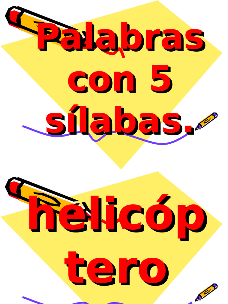Palabras de cinco sílabas para niños | PDF
