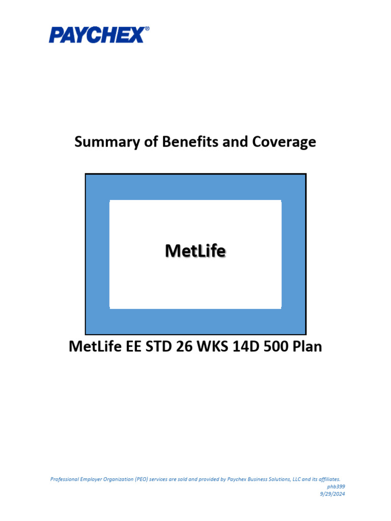 Short Term Disability Insurance Overview | PDF | Met Life | Employment