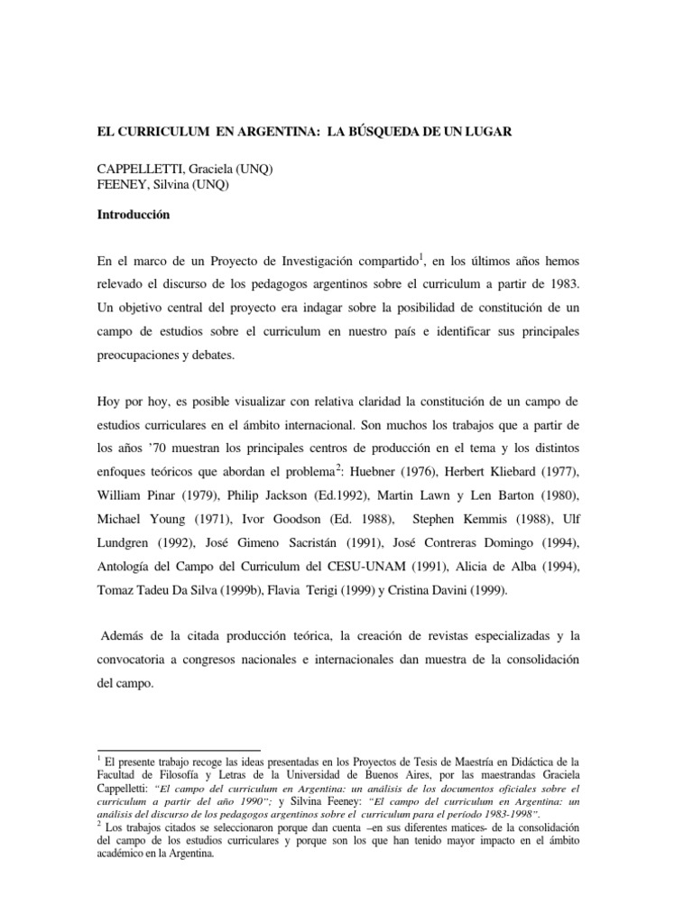El Curriculum Argentino y sus Debates | PDF | Plan de estudios | Science