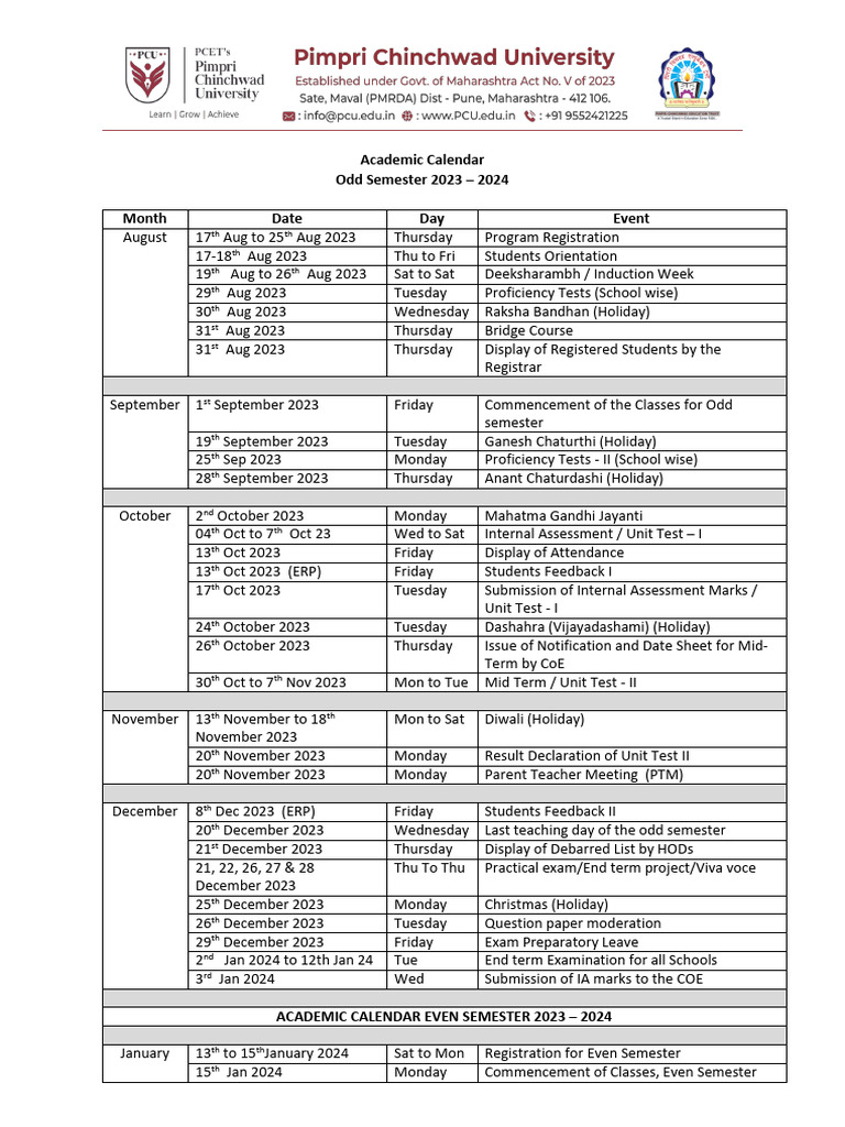Academic Calendar Update 2024 | PDF | Academic Term | Schools