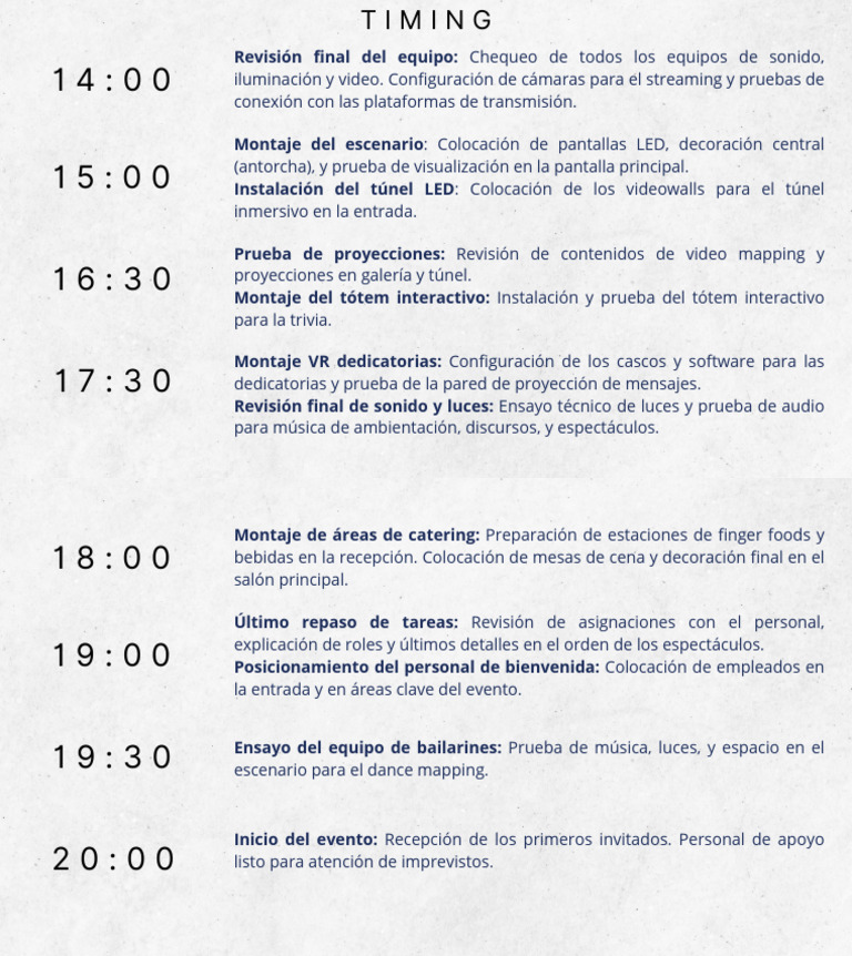 Revisión y Montaje de Equipos para Eventos | PDF