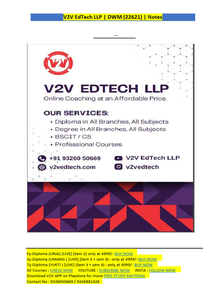 V2V EdTech Diploma Course Offers | PDF | Google Play | You Tube