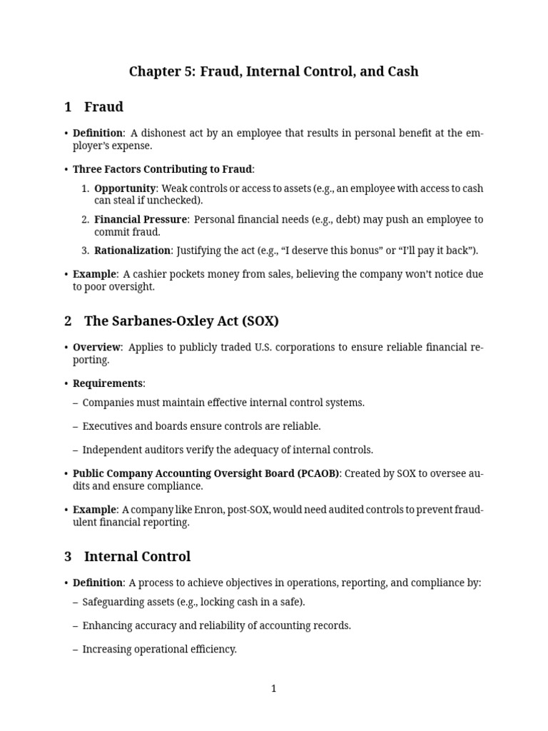 Internal Control and Fraud | PDF | Internal Control | Sarbanes–Oxley Act