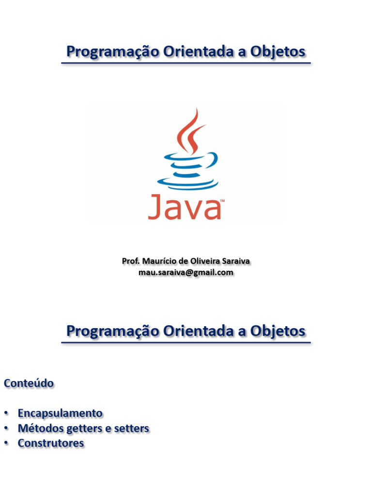 Fundamentos de Programação Orientada a Objetos | PDF | Classe ...