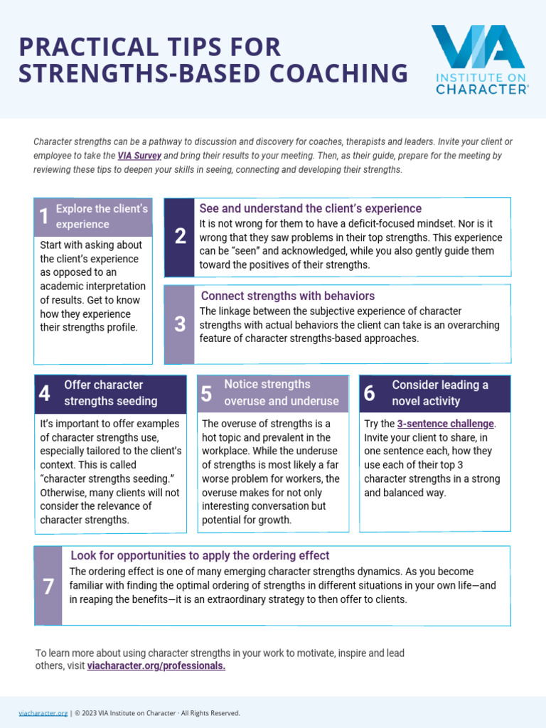 Strengths-Based Coaching Tips | PDF | Learning | Behavior Modification